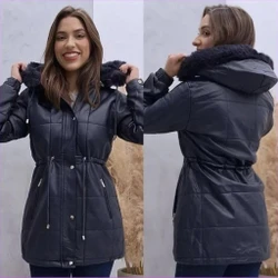 [Pague 1 Leve 2] Parka Feminina Premium Forrada com Ajuste na Cintura e Capuz Removível