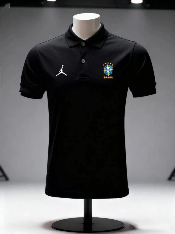 Camiseta Polo Brasil Premium Nike Preta