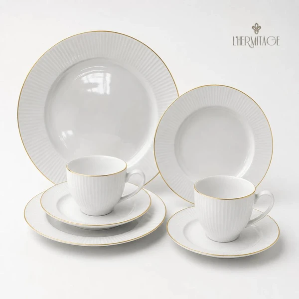 aparelho de jantar 42 peças Jogo de Jantar Porcelana Pratos de Porcelana para Jantar Majesty Gold