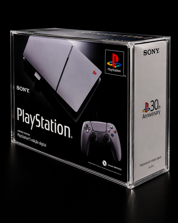 Case Acrílica Premium para PlayStation 5 Slim Edição 30 Anos