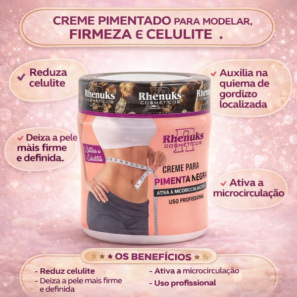Creme para Massagem Pimenta Negra -  Redutor e Firmador Corp