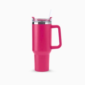 Copo Térmico Grande 1200 Ml Canudo Parede Dupla - ROSA PINK