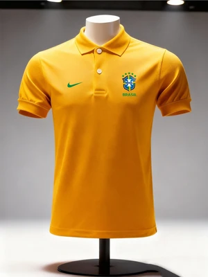 Camiseta Polo Brasil Premium Nike Amarela