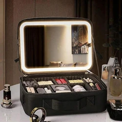 Necessaire Perfeita Para Viagem Com Espelho e Iluminação