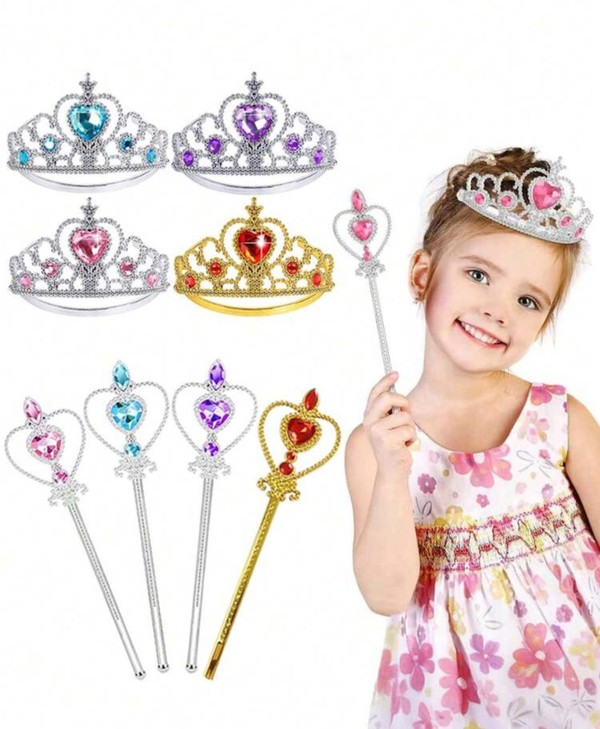 Conjunto Coroa e Varinha Cristal 