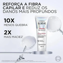 L'Oréal Elseve Bond Repair Shampoo Reparação Capilar Frizz 250ml