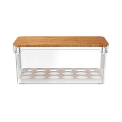 Organizador de Ovos com Tampa de Bambu Ou 36 Ovos Linha Clear Fresh