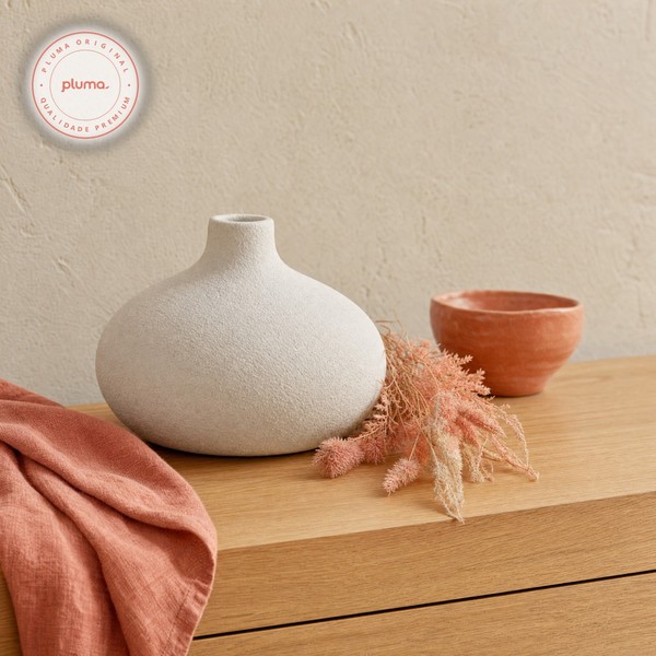 Vaso Decorativo em Cerâmica Cinza 15cm