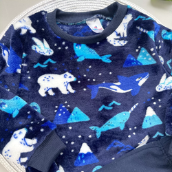Conjunto com Calça Azul Estampado Urso Polar