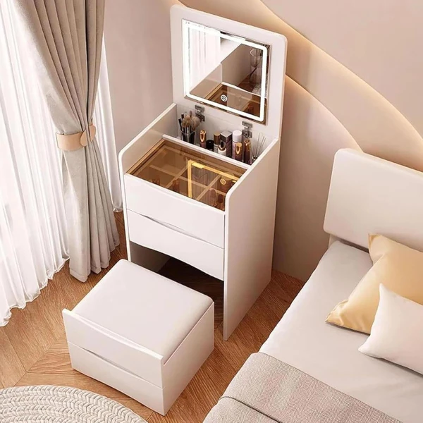 Penteadeira Smart com 3 Gavetas + Banco de Brinde – Elegância e Organização