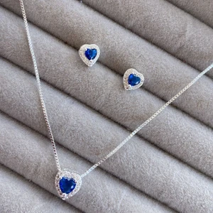 Conjunto Inspiração Swarovski Azul Royal
