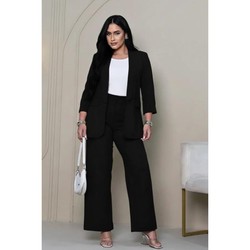 Conjunto Feminino Alfaiataria Premium – Blazer Moderno + Calça Pantalona Elegante