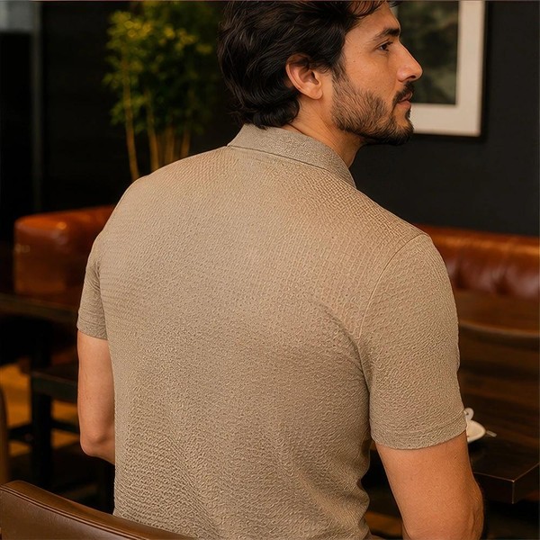 [LEVE 5 PAGUE 3] Polo Masculina Ravello em Malha Seda Gelo e Elastano Premium (Sofisticação em Cada Detalhe)