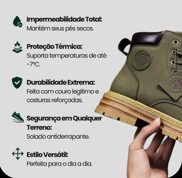 Bota Masculina Impermeável Solado Antiderrapante