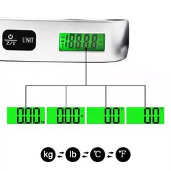 Balança portátil digital display lcd 110lb/50kg bagagem eletrônica pendurado mala de viagem pesa saco de bagagem ferramentas de equilíbrio de peso