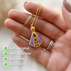 (COMPRE 1 LEVE 2) Colar Nossa Senhora Aparecida - Dupla Face