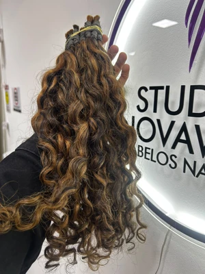 Cabelo Cacho Caipira Iluminado Claro Fios de 55 cm (100g)