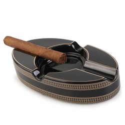 Cinzeiro de Ceramica para 2 Charutos Lakinsk - Preto