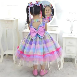 Vestido Festa Junina Xadrez  + Saia de Armação + 2 Laços