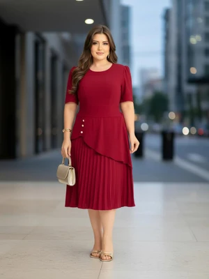 Vestido Plissado Giovanna
