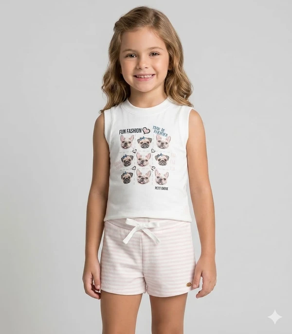 CONJUNTO VERAO FASHION DOGS OFF WHITE PETIT CHERIE 17116 