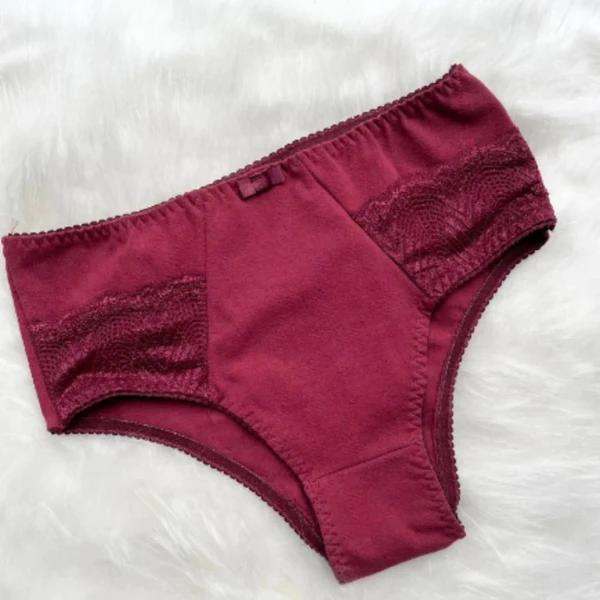 Kit com 5 Calcinha Algodão Conforto Cinta Renda Alta