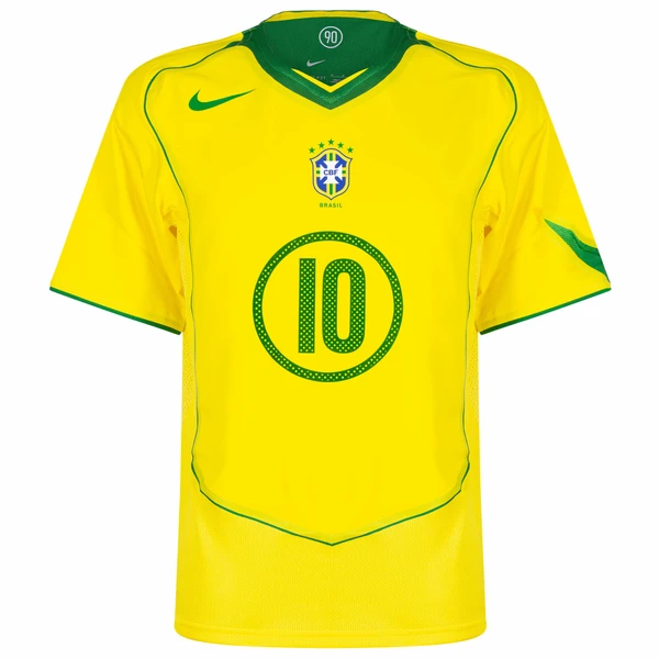 Camisa Seleção Brazil 2004/05 Ronaldinho 10 Modelo Retrô 