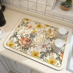 Esteira de secagem antiderrapante para cozinha, Super Absorvente, Esteira de secagem grande para café, Secagem rápida, Almofada de drenagem do banheiro