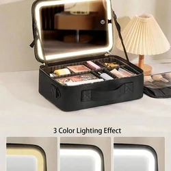 Necessaire Perfeita Para Viagem Com Espelho e Iluminação