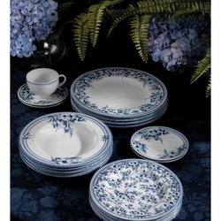 Aparelho De Jantar 20 Peças Tramontina Azzura Em Porcelana Decorada 2 Cor Branco