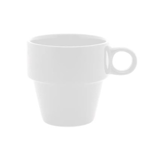 Kit 4 Xícaras Cafezinho 90 ml Empilhavél Branco