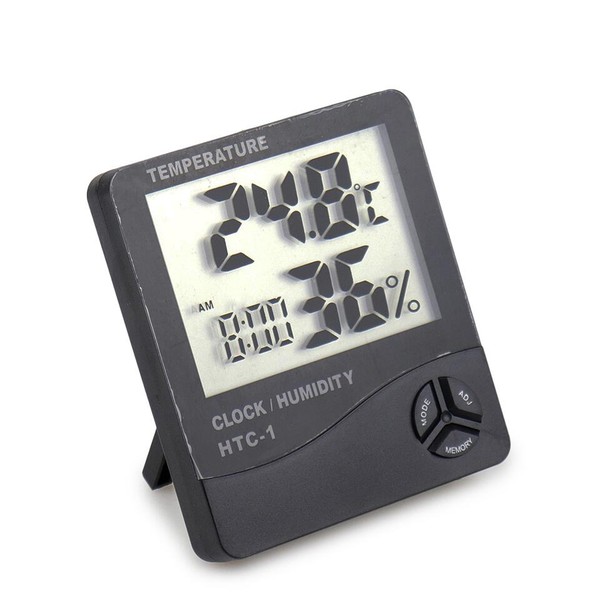 Termo Higrômetro Digital HTC Quadrado - Preto