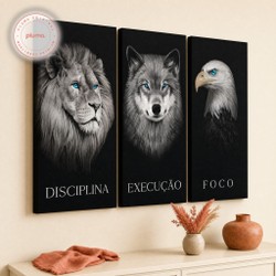 Quadro Disciplina, Execução e Foco 3 Peças