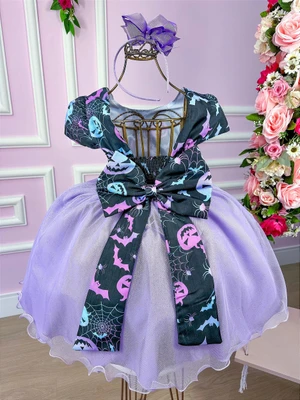 Vestido Temático - Halloween - Preto C/Lilás 