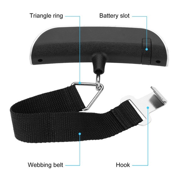 Balança portátil digital display lcd 110lb/50kg bagagem eletrônica pendurado mala de viagem pesa saco de bagagem ferramentas de equilíbrio de peso