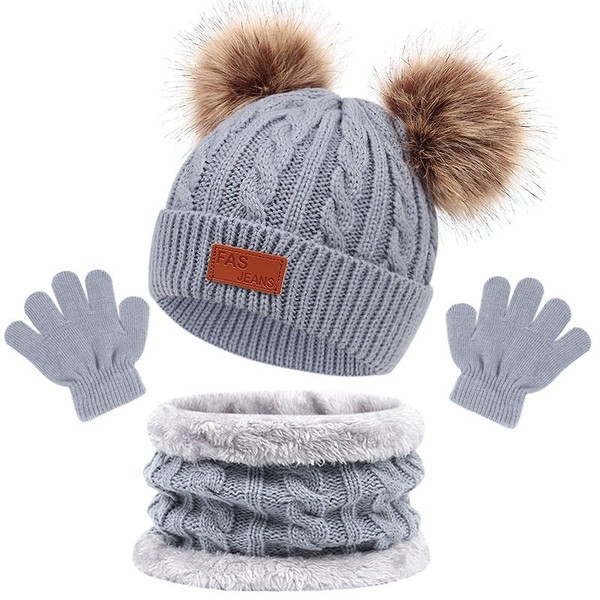 Kit Infantil Touca + Luva + Cachecol Charmoso