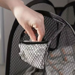 Cesta de lavanderia pop-up de malha, cesta de lavanderia, cesta de armazenamento de roupas sujas dobrável, cesta de armazenamento de grande capacidade