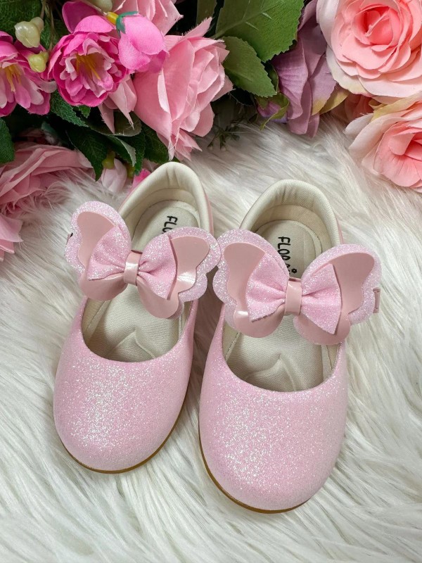 Sapatilha Flor Di MIla - Rosa Bebê Glitter