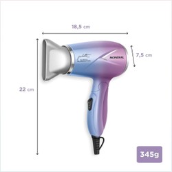 Secador de Cabelo By Juliette, Azul/Rosa, 1200W, Bivolt - SCT-JU-03