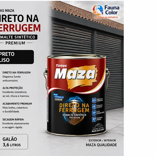 Tinta esmalte direto na ferrugem Maza 3,6L