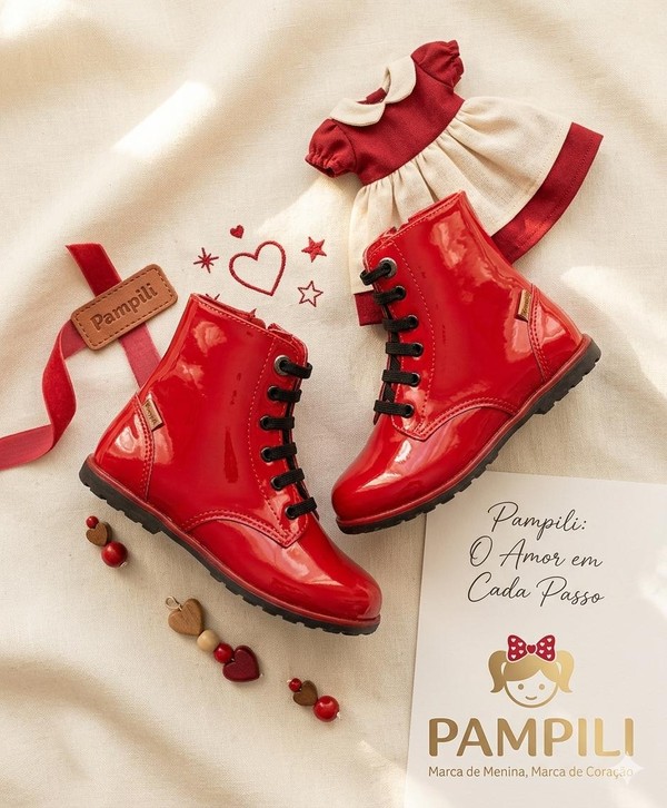 BOTA INFANTIL PAMPILI RUBI VERMELHO FLY SINT 141044 