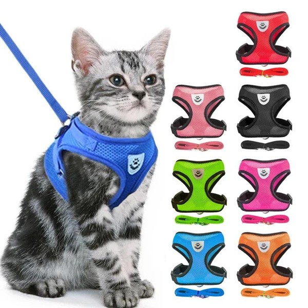 Coleira Peitoral Para Gatos Coleira Com Guia 