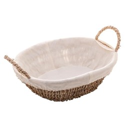 Cesta ou Fruteira Sisal com Forro 27cm x 21cm x 12,5 cm