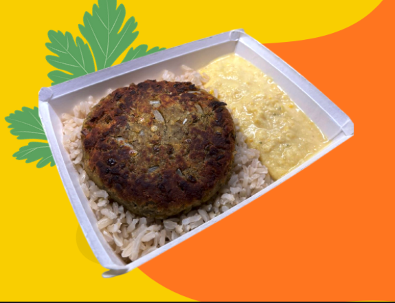 Hambúrguer de Lentilha com Arroz e Creme de Milho- 300Gr