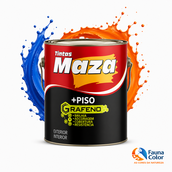 Tinta Piso Preto 3,6L Maza Grafeno Alta Resistência + Cobertura