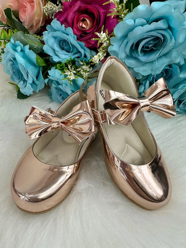 Sapatilha Flor Di Mila Laço - Rose Gold Metalizado