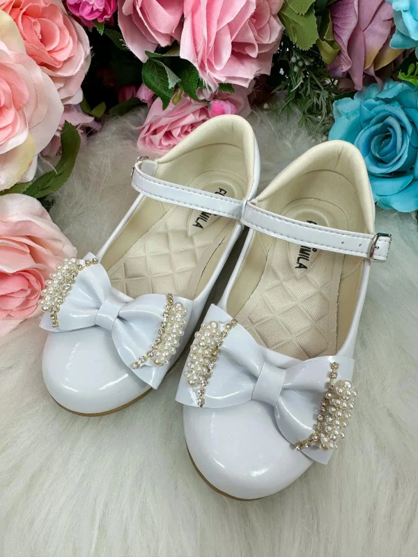 Sapatilha Flor Di Mila - Branca com Pérolas