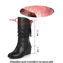 Bota de Couro Cano Médio - Jullie - (Promoção de Inverno 2025)