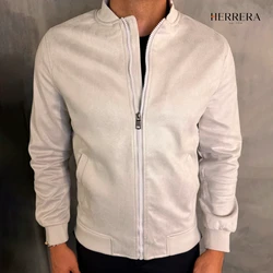 [COMPRE 1 E LEVE 2] Jaqueta Bomber Suede em Couro Bovino Legítimo