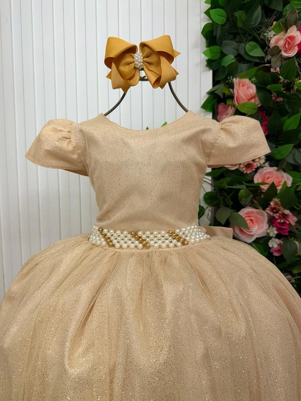Vestido Luxo Longo - Dourado Brilhoso 